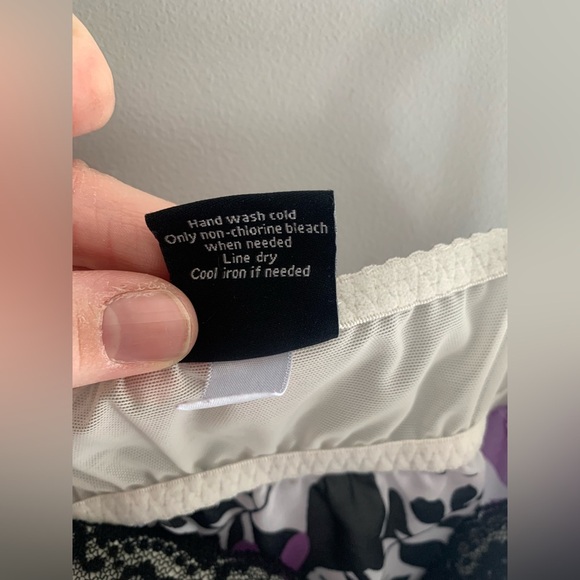 Womens Apt 9 Intimates Purple Floral Lace Chiffon Spaghetti Strap Lingerie XL - Picture 4 of 9